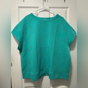Vibrant Teal Short Sleeve Women's Top
